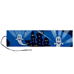 Halloween Ghosts Haunted House Roll Up Canvas Pencil Holder (l) by artworkshop