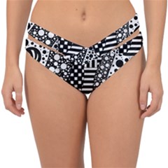 Black And White Double Strap Halter Bikini Bottom by gasi
