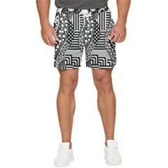 Black And White Men s Runner Shorts by gasi