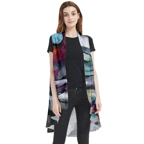 Abstract Art Sleeveless Chiffon Waistcoat Shirt by gasi