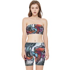 Abstract Art Stretch Shorts And Tube Top Set by gasi