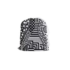 Black And White Design Drawstring Pouch (small) by gasi
