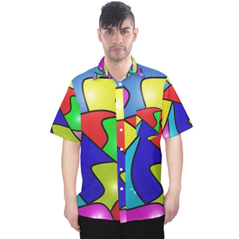 Colorful Abstract Art Men s Hawaii Shirt by gasi