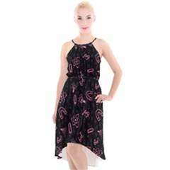 Background Graphic Wallpaper Decor Backdrop Design Art High-low Halter Chiffon Dress  by Uceng
