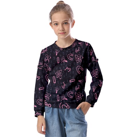 Background Graphic Wallpaper Decor Backdrop Design Art Kids  Long Sleeve Tee With Frill  by Uceng
