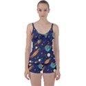 Space Galaxy Planet Universe Stars Night Fantasy Tie Front Two Piece Tankini View1