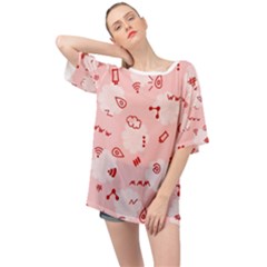 Background Graphic Beautiful Wallpaper Art Oversized Chiffon Top by Uceng