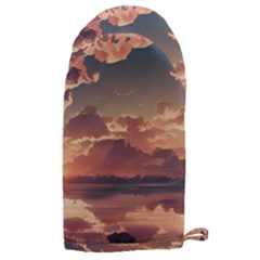 Sunset River Sky Clouds Nature Nostalgic Mountain Microwave Oven Glove by Uceng
