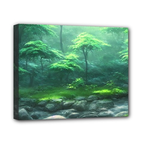 River Forest Woods Nature Rocks Japan Fantasy Canvas 10  X 8  (stretched) by Uceng