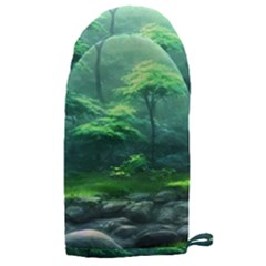River Forest Woods Nature Rocks Japan Fantasy Microwave Oven Glove by Uceng