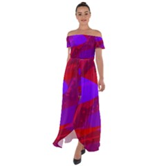 Background Pattern Purple Texture Design Wallpaper Off Shoulder Open Front Chiffon Dress by Uceng