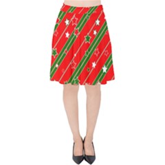 Christmas Paper Star Texture Velvet High Waist Skirt by Uceng