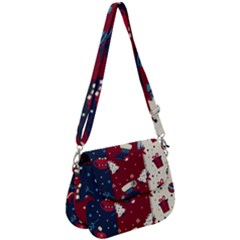 Flat Design Christmas Pattern Collection Art Saddle Handbag by Uceng