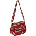 Christmas New Year Seamless Pattern Saddle Handbag View1