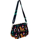 Funny Christmas Pattern Background Saddle Handbag View1