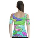 Colorful stylish design Butterfly Sleeve Cutout Tee  View2