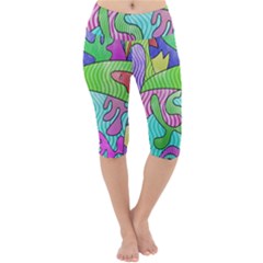 Colorful Stylish Design Lightweight Velour Cropped Yoga Leggings by gasi