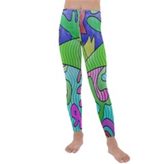 Colorful Stylish Design Kids  Lightweight Velour Leggings by gasi