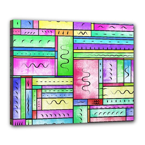 Colorful Pattern Canvas 20  X 16  (stretched) by gasi
