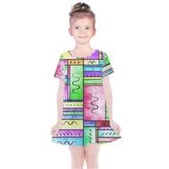 Colorful Pattern Kids  Simple Cotton Dress by gasi