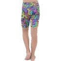 Colorful stylish design Kids  Lightweight Velour Cropped Yoga Leggings View4