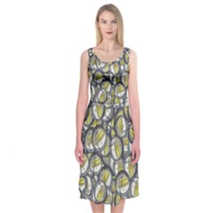 Gong Instrument Motif Pattern Midi Sleeveless Dress by dflcprintsclothing