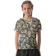 Gong Instrument Motif Pattern Kids  Frill Chiffon Blouse by dflcprintsclothing