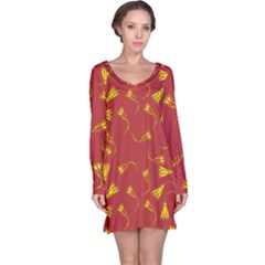 Background Pattern Texture Design Long Sleeve Nightdress by Ravend