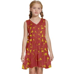 Background Pattern Texture Design Kids  Sleeveless Tiered Mini Dress by Ravend