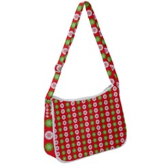 Festive Pattern Christmas Holiday Zip Up Shoulder Bag by Ravend