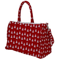 White Christmas Tree Red Duffel Travel Bag by TetiBright