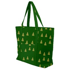 Green Christmas Trees Green Zip Up Canvas Bag by TetiBright