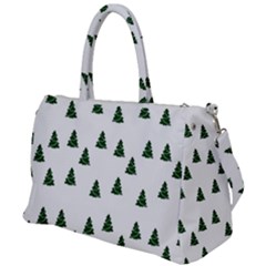 Green Christmas Trees White Duffel Travel Bag by TetiBright