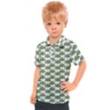 Funny Frog Cartoon Drawing Motif Pattern Kids  Polo Tee View1