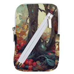 Abstract Texture Forest Trees Fruits Nature Leaves Belt Pouch Bag (large) by Pakemis