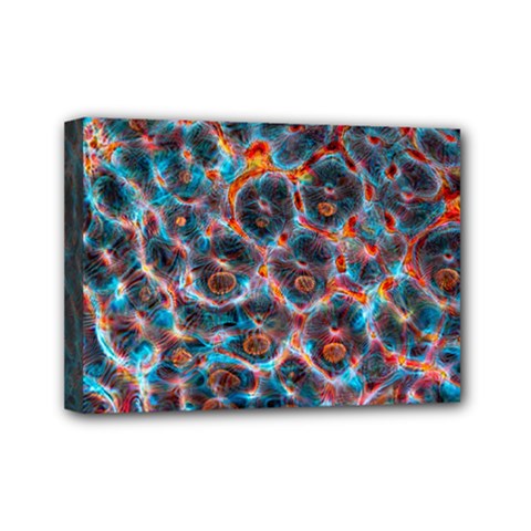 Fractal Black Texture Wallpaper Art Design Art Mini Canvas 7  X 5  (stretched) by Pakemis