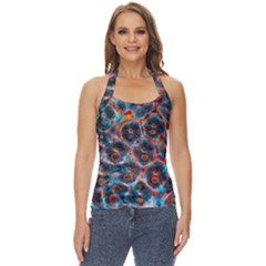 Fractal Black Texture Wallpaper Art Design Art Basic Halter Top by Pakemis