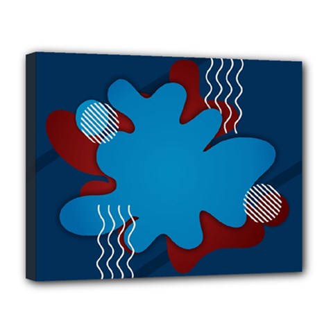Background Abstract Design Blue Canvas 14  X 11  (stretched) by Ravend
