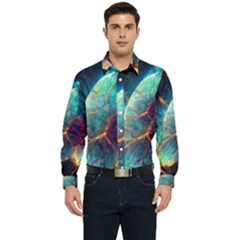 Abstract Galactic Men s Long Sleeve Pocket Shirt  by Ravend