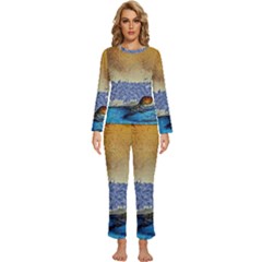 Abstract Painting Art Texture Womens  Long Sleeve Lightweight Pajamas Set by Ravend