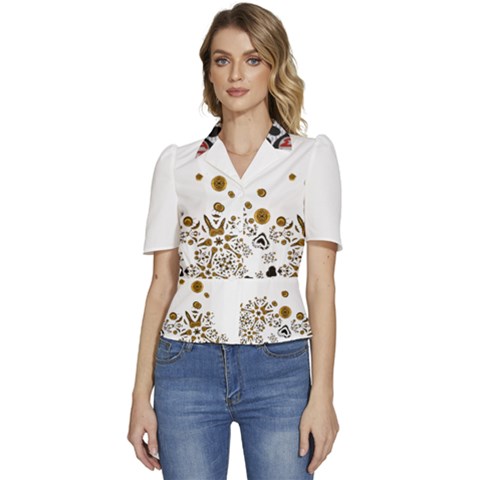Im Fourth Dimension Xiglute Puffed Short Sleeve Button Up Jacket by imanmulyana