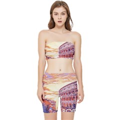 Rome Colosseo, Italy Stretch Shorts And Tube Top Set by ConteMonfrey