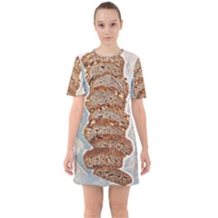 Bread Is Life - Italian Food Sixties Short Sleeve Mini Dress by ConteMonfrey