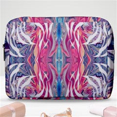 Mixed Media Repeats  Make Up Pouch (large) by kaleidomarblingart
