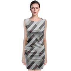 Pale Multicolored Stripes Pattern Sleeveless Velvet Midi Dress by dflcprintsclothing
