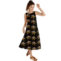 Dancing Clowns Black Summer Maxi Dress by TetiBright