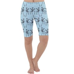 Jogging Lady On Blue Cropped Leggings  by TetiBright