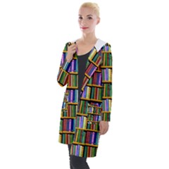 Books On A Shelf Hooded Pocket Cardigan by TetiBright