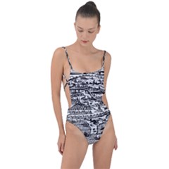 Old Civilization Tie Strap One Piece Swimsuit by ConteMonfrey