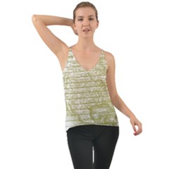 Vintage America`s Map Chiffon Cami by ConteMonfrey
